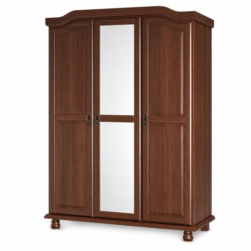 74" White Solid Wood Mirrored Three Door Combo Dresser — view 7
