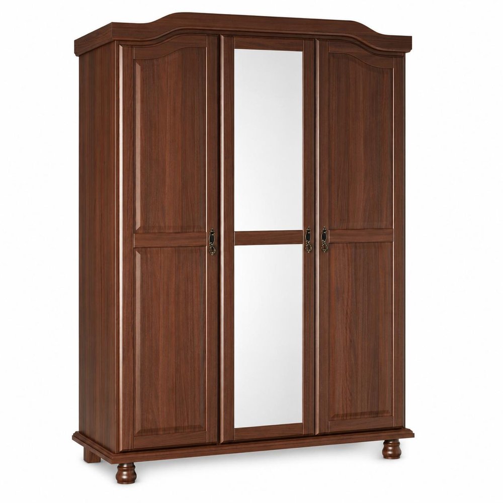 74" White Solid Wood Mirrored Three Door Combo Dresser HomeRoots