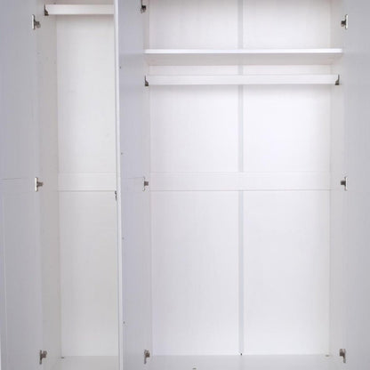 74" White Solid Wood Mirrored Three Door Combo Dresser HomeRoots