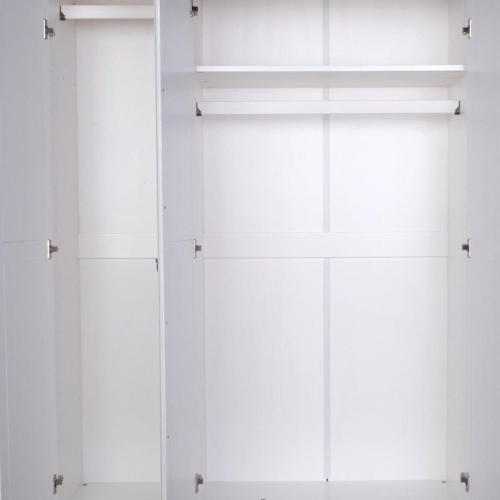 74" White Solid Wood Mirrored Three Door Combo Dresser HomeRoots