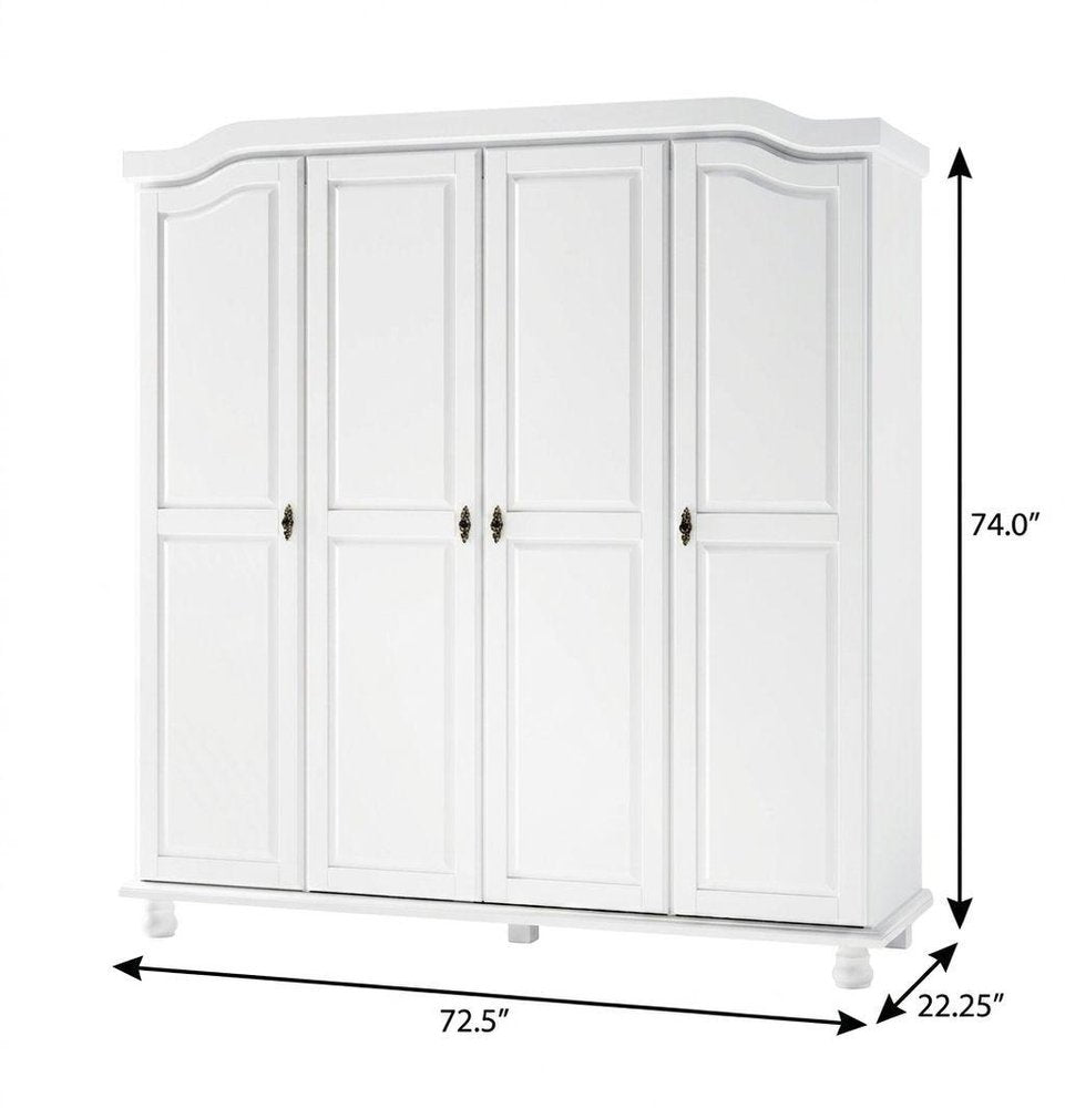 74" Coffee Solid Wood Four Door Combo Dresser — view 6