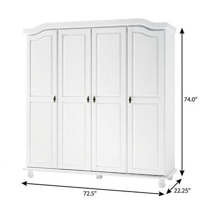 74" Coffee Solid Wood Four Door Combo Dresser HomeRoots