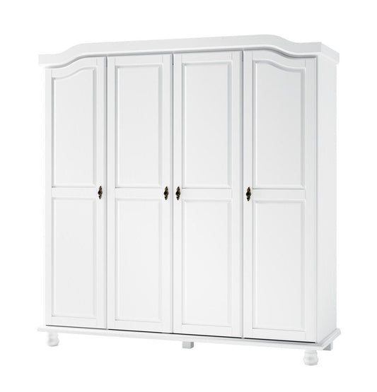 74" Coffee Solid Wood Four Door Combo Dresser