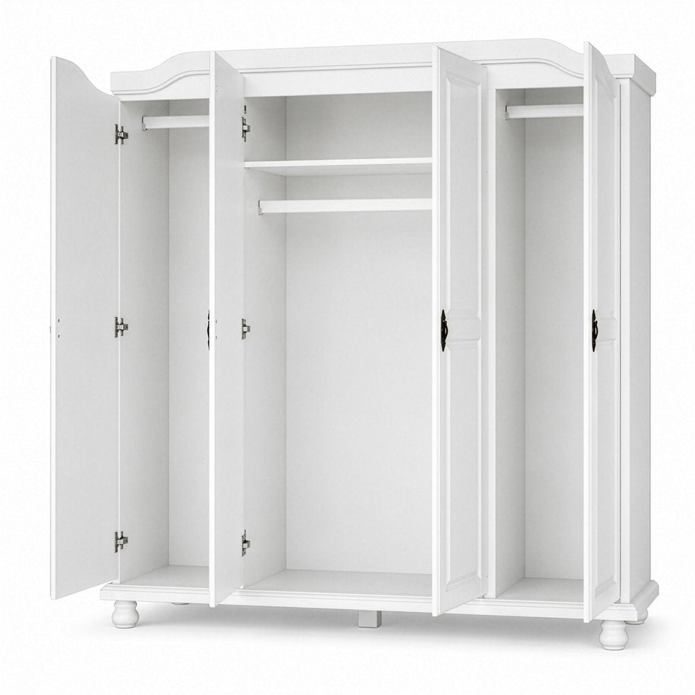 74" Coffee Solid Wood Four Door Combo Dresser HomeRoots