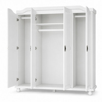 74" Coffee Solid Wood Four Door Combo Dresser HomeRoots