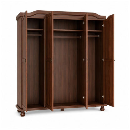 74" Coffee Solid Wood Four Door Combo Dresser HomeRoots