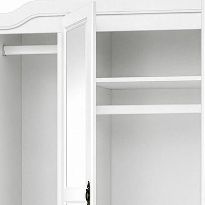 74" Coffee Solid Wood Mirrored Four Door Combo Dresser HomeRoots