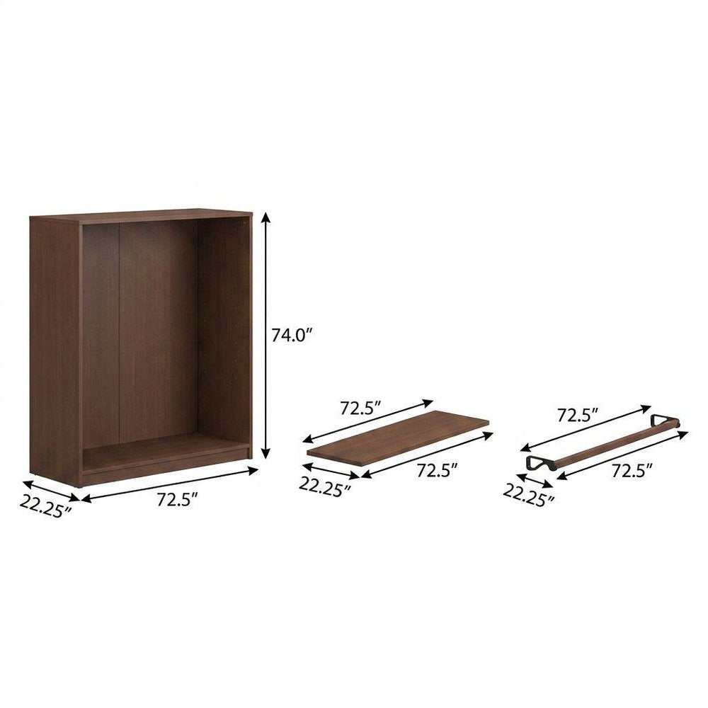 74" Coffee Solid Wood Mirrored Four Door Combo Dresser HomeRoots