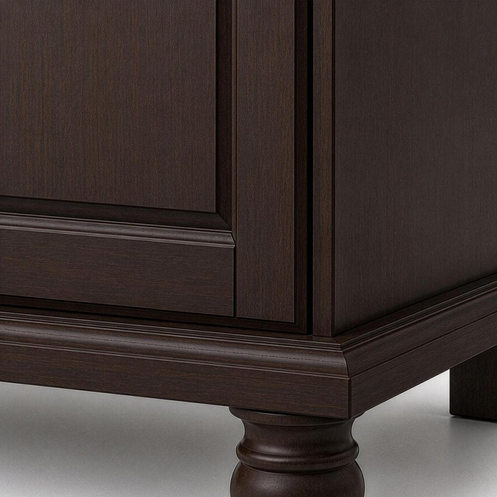74" Dark Brown Solid Wood Four Door Combo Dresser HomeRoots