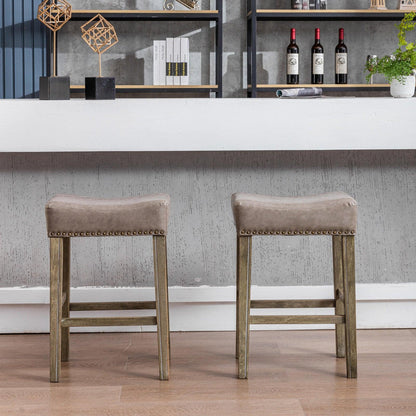 A&A Furniture Counter Height 26" Bar Stools (26 Inch Gray Set of 2) - FurniFindUSA