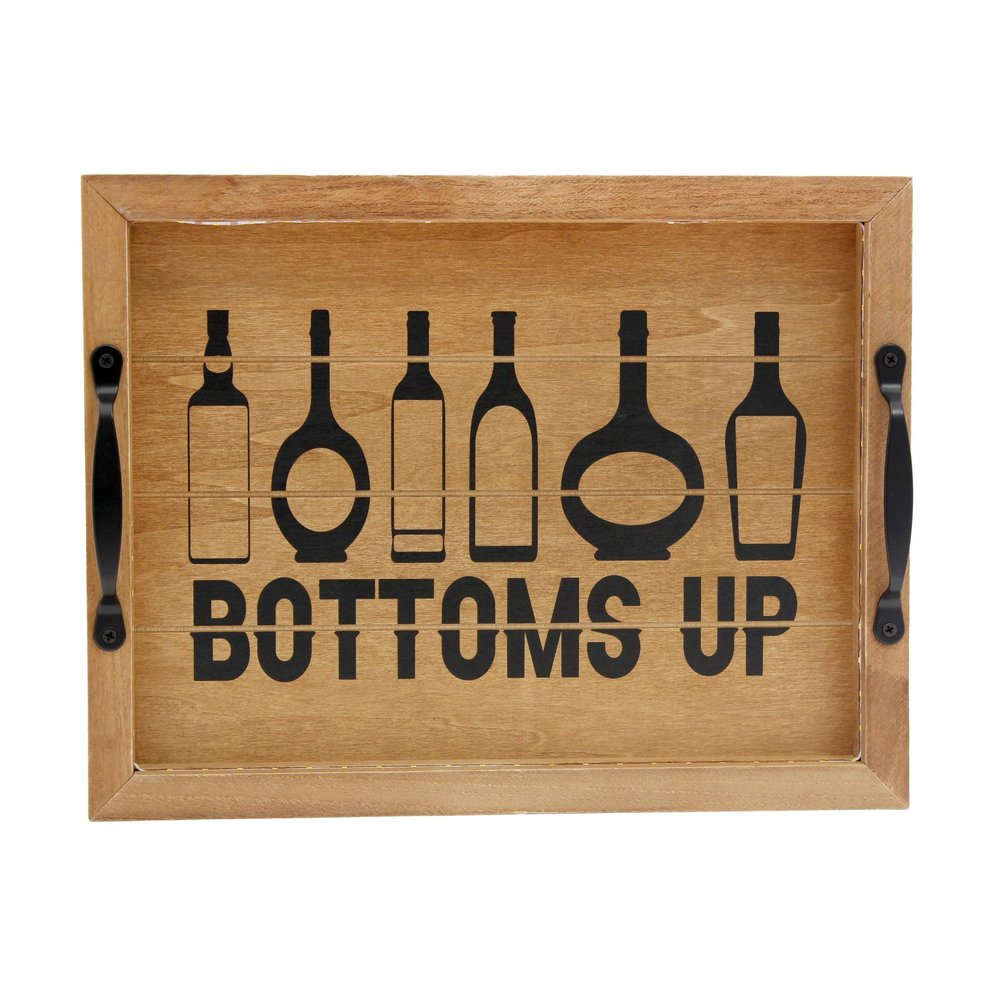 16" White And Black Wood Home Sweet Home Serving Tray With Handles And LED Lights — view 9