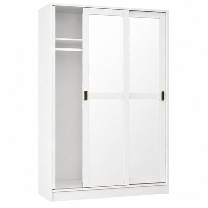 72" White Solid Wood Mirrored Two Door Combo Dresser HomeRoots