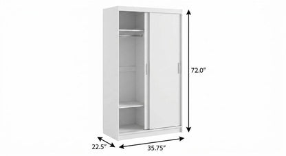 72" White Solid Wood Mirrored Two Door Combo Dresser HomeRoots