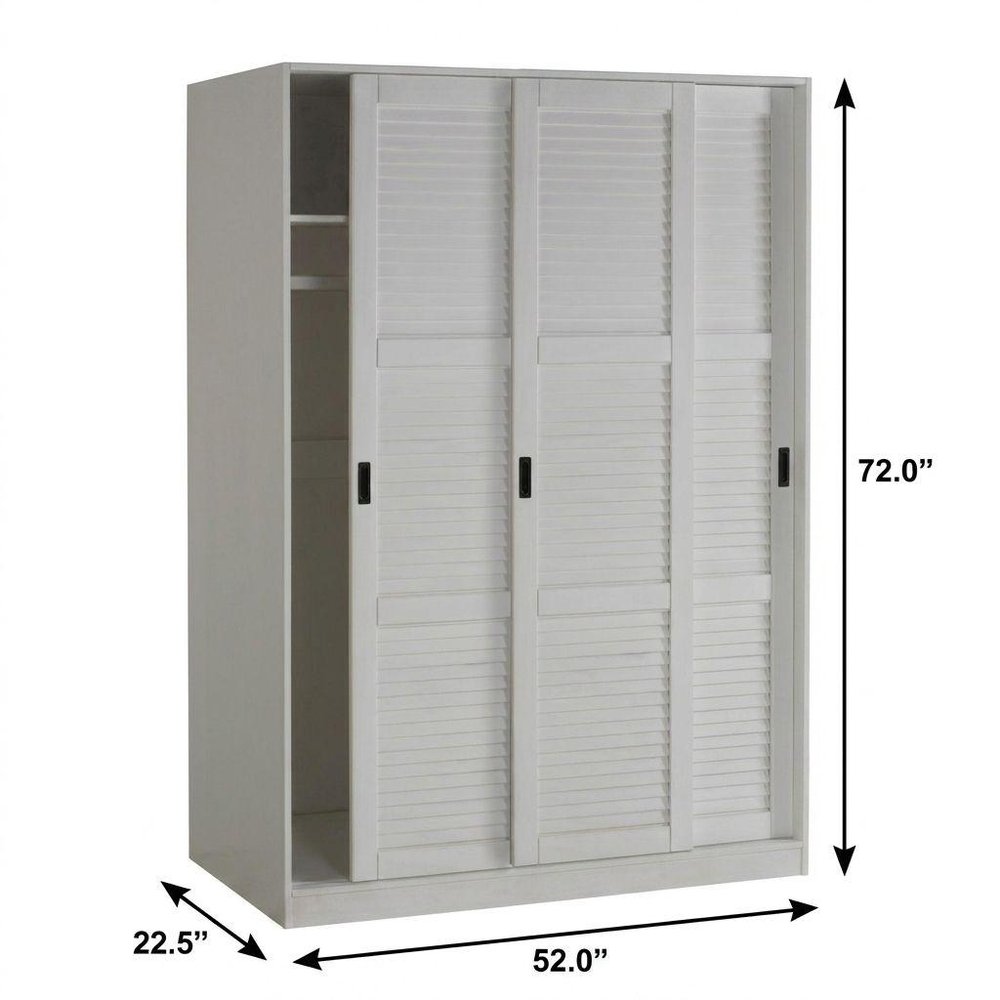 72" White Solid Wood Three Door Combo Dresser HomeRoots
