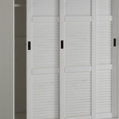 72" White Solid Wood Three Door Combo Dresser HomeRoots