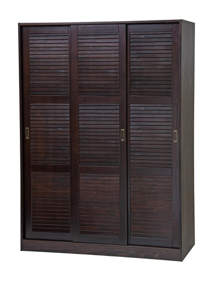 72" Dark Brown Solid Wood Three Door Combo Dresser HomeRoots