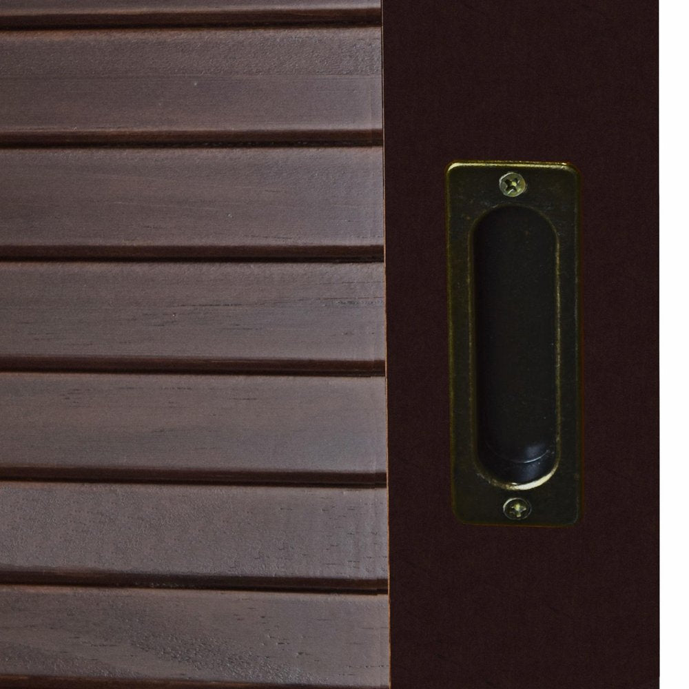 72" Dark Brown Solid Wood Three Door Combo Dresser — view 3
