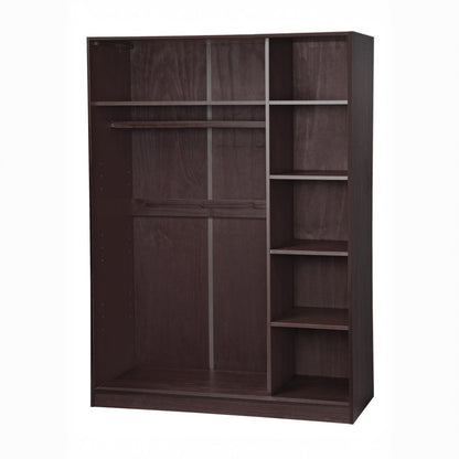72" Dark Brown Solid Wood Three Door Combo Dresser HomeRoots