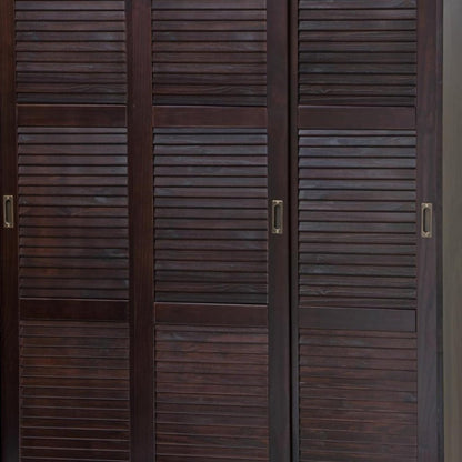 72" Dark Brown Solid Wood Three Door Combo Dresser HomeRoots