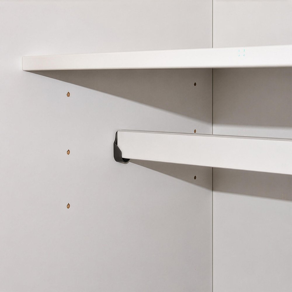 72" White Solid Wood Mirrored Five Door Combo Dresser — view 1