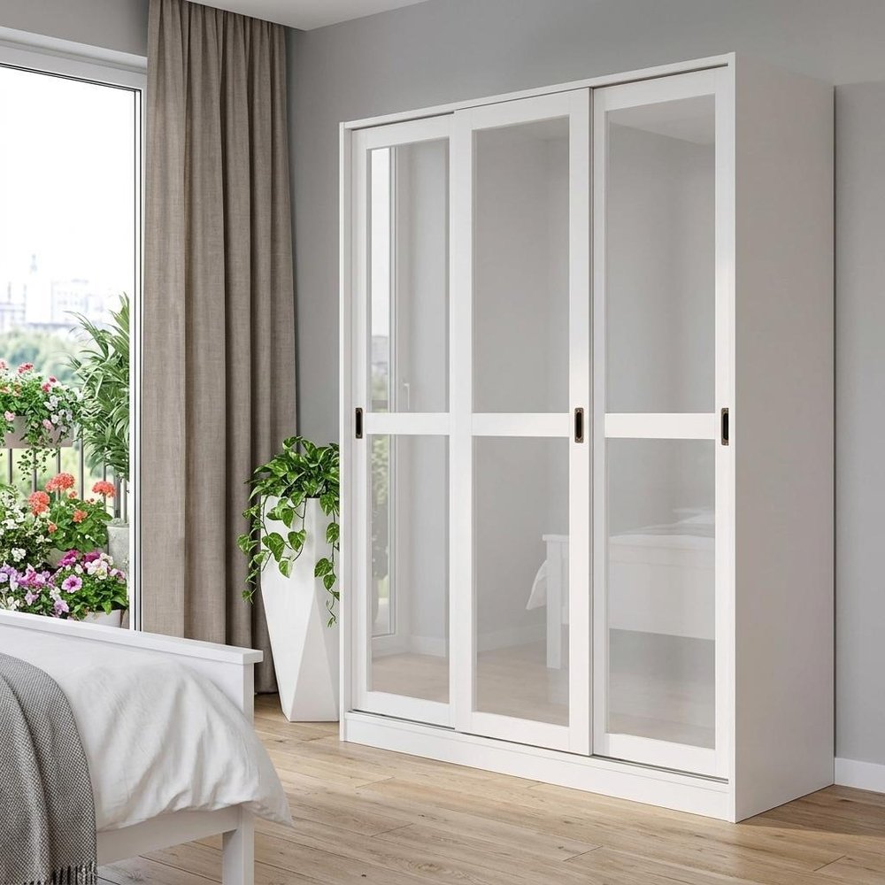72" White Solid Wood Mirrored Two Door Combo Dresser HomeRoots