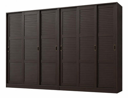 72" Dark Brown Solid Wood Six Door Combo Dresser HomeRoots