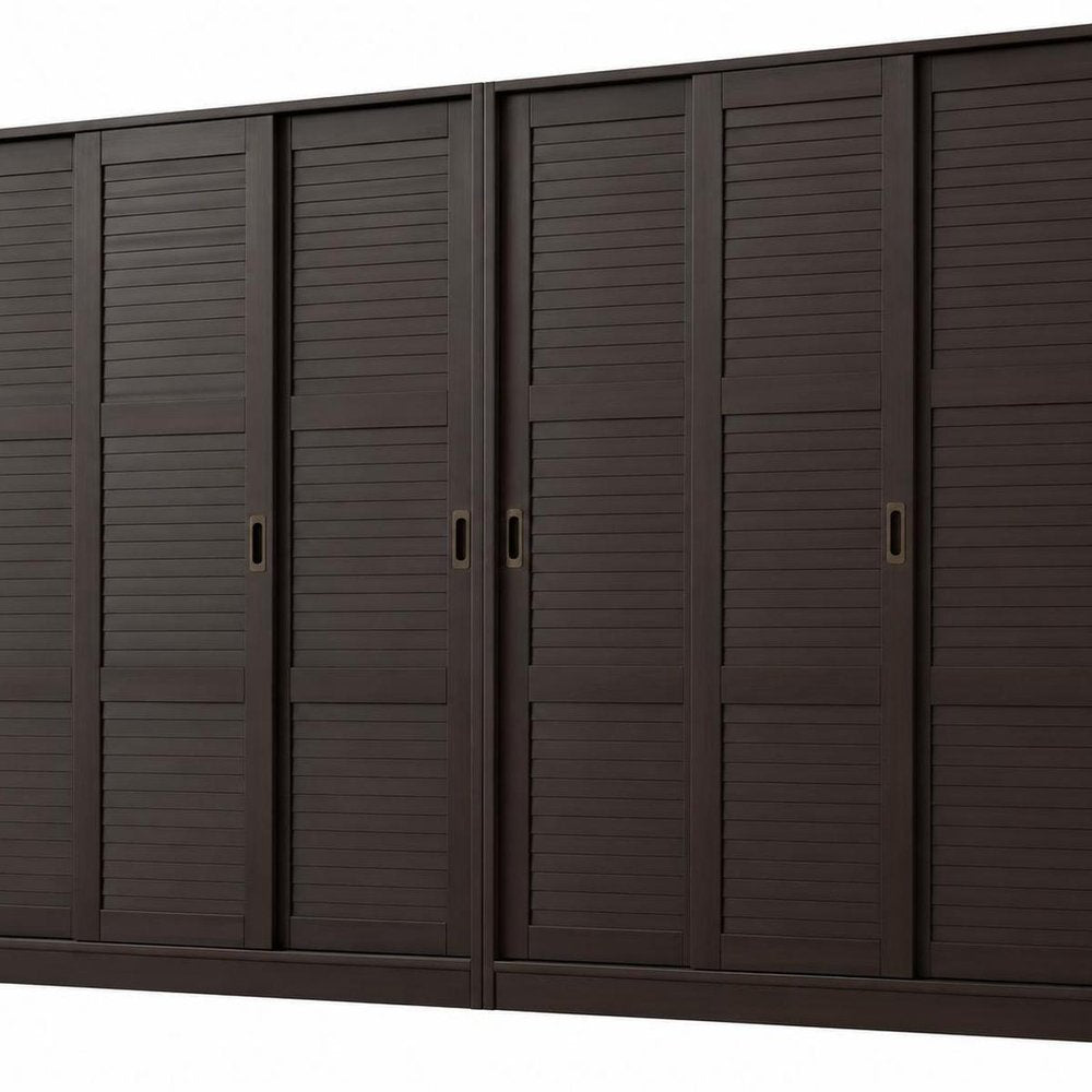 72" Dark Brown Solid Wood Six Door Combo Dresser HomeRoots