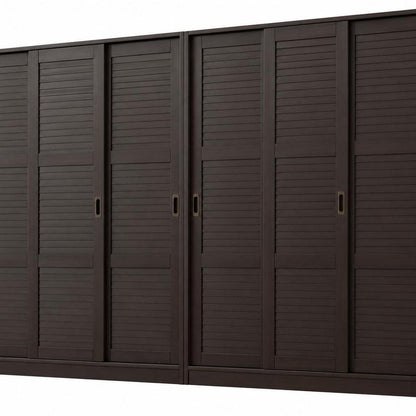 72" Dark Brown Solid Wood Six Door Combo Dresser HomeRoots