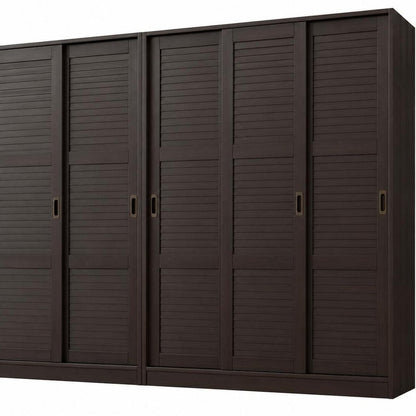 72" Dark Brown Solid Wood Six Door Combo Dresser HomeRoots