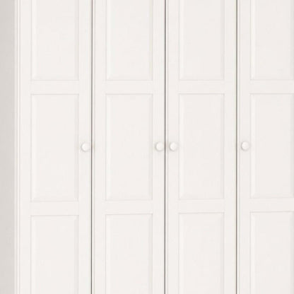 60" Dark Brown Raised Panel Solid Wood Four Door Armoire Wardrobe