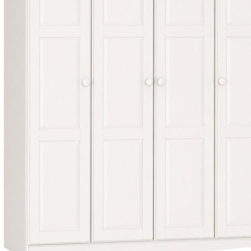 60" Dark Brown Raised Panel Solid Wood Four Door Armoire Wardrobe — view 8