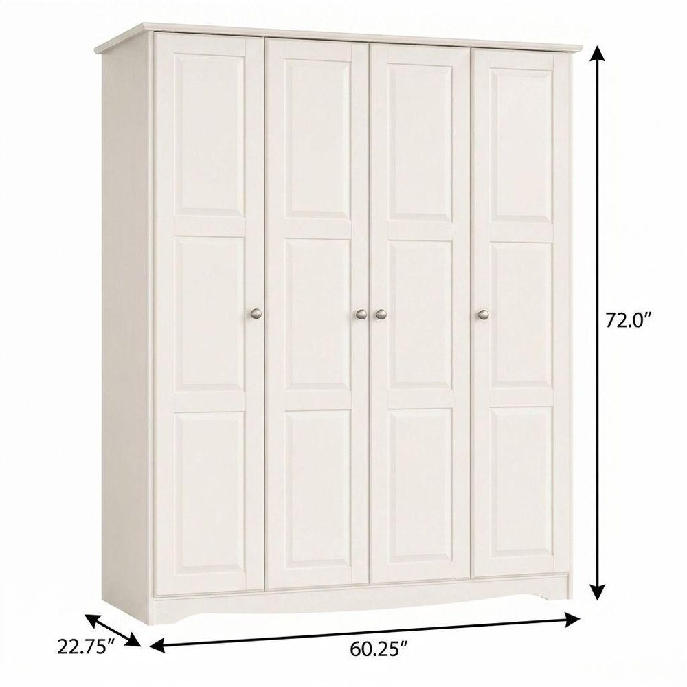 72" Coffee Solid Wood Four Door Combo Dresser HomeRoots