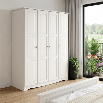 72" Coffee Solid Wood Four Door Combo Dresser HomeRoots