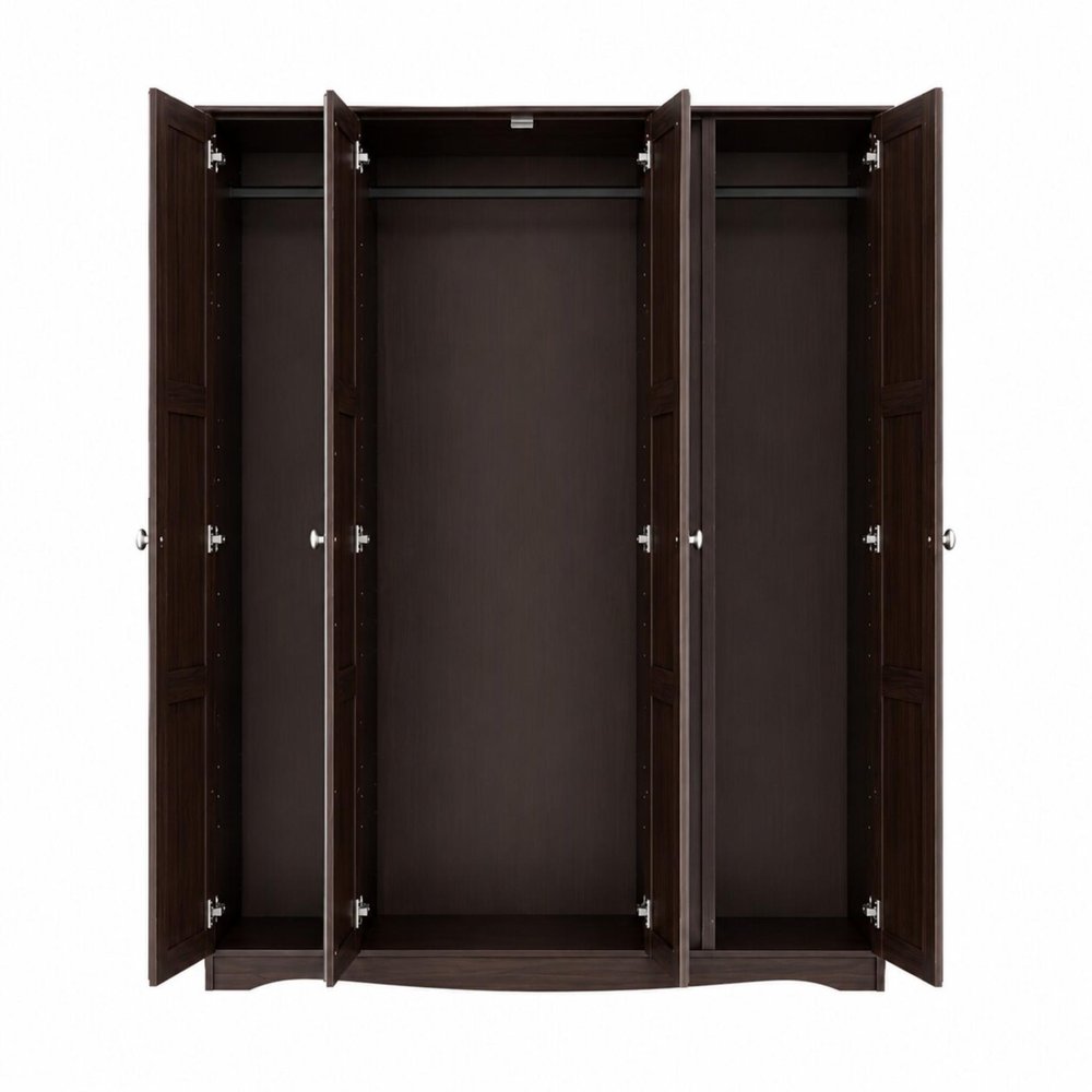 72" Dark Brown Solid Wood Four Door Combo Dresser HomeRoots