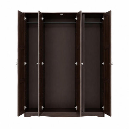 72" Dark Brown Solid Wood Four Door Combo Dresser HomeRoots