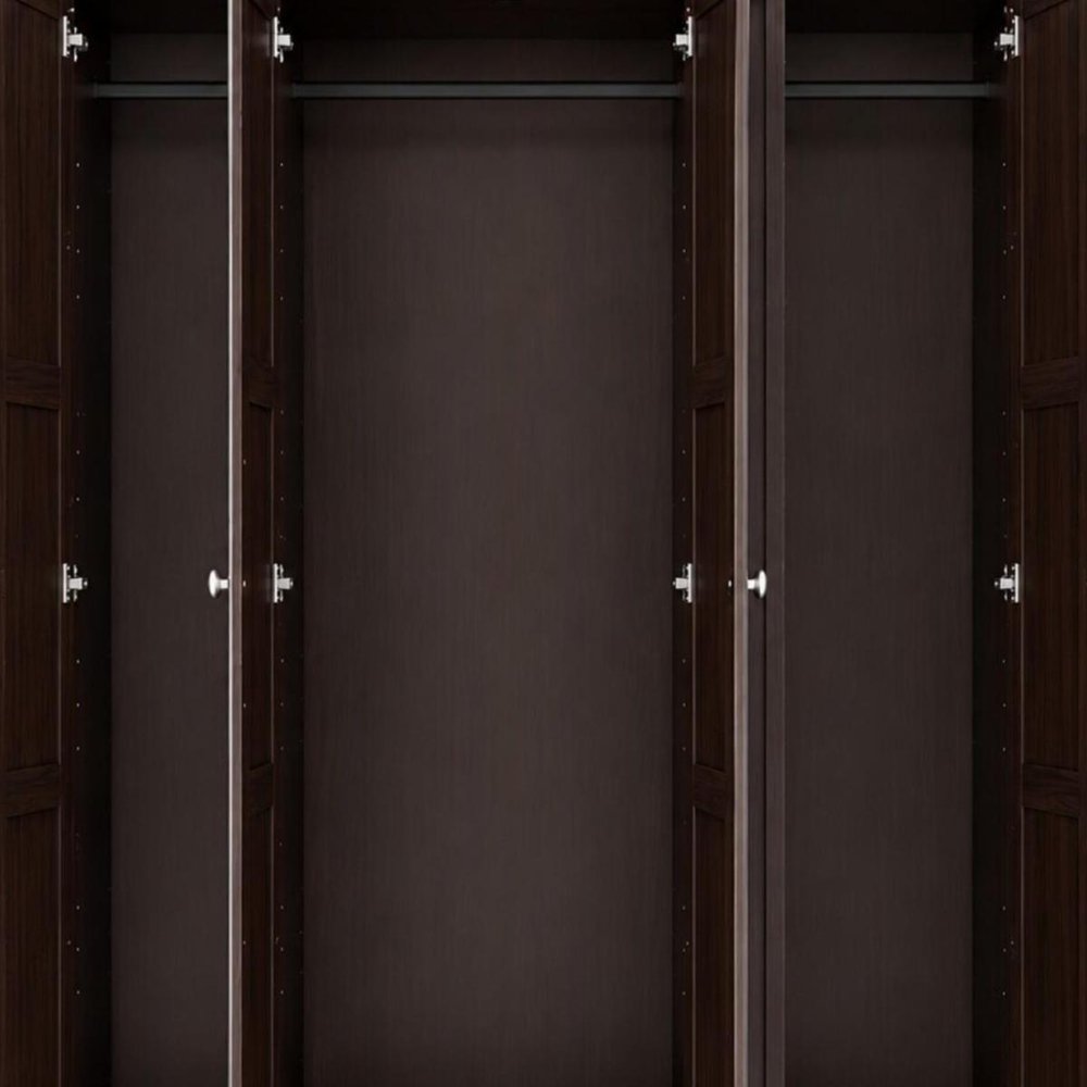 72" Dark Brown Solid Wood Four Door Combo Dresser — view 5