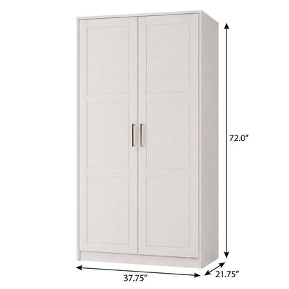 72" White Solid Wood Two Door Combo Dresser HomeRoots