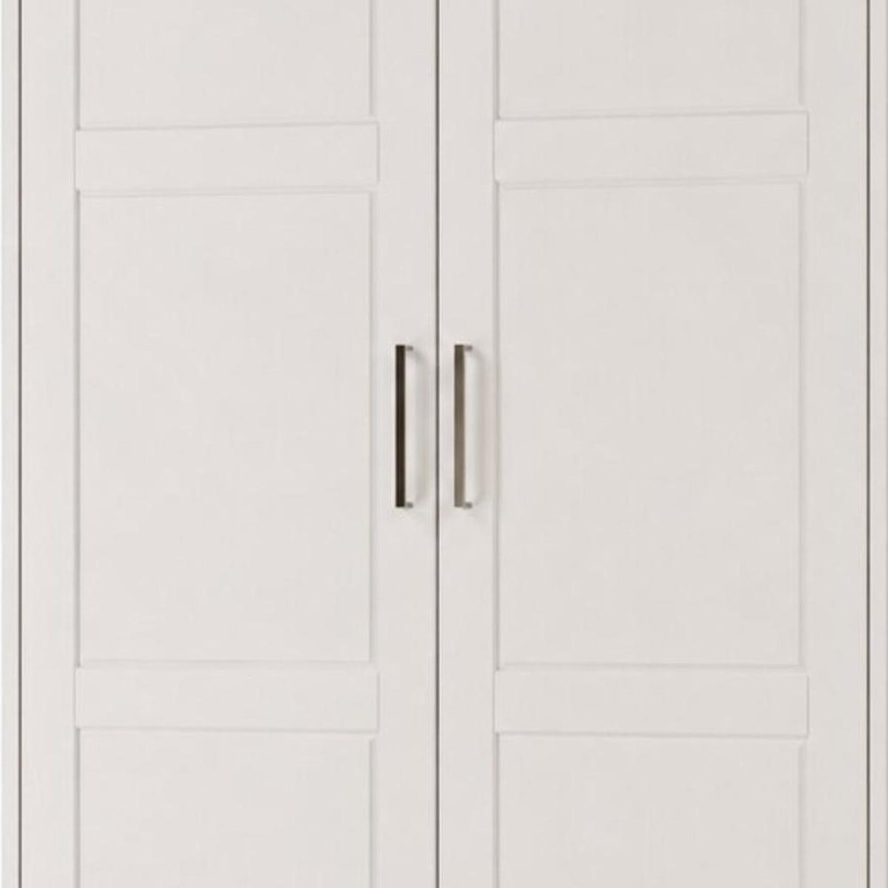 38" White Raised Panel Solid Wood Two Door Armoire Wardrobe — view 10