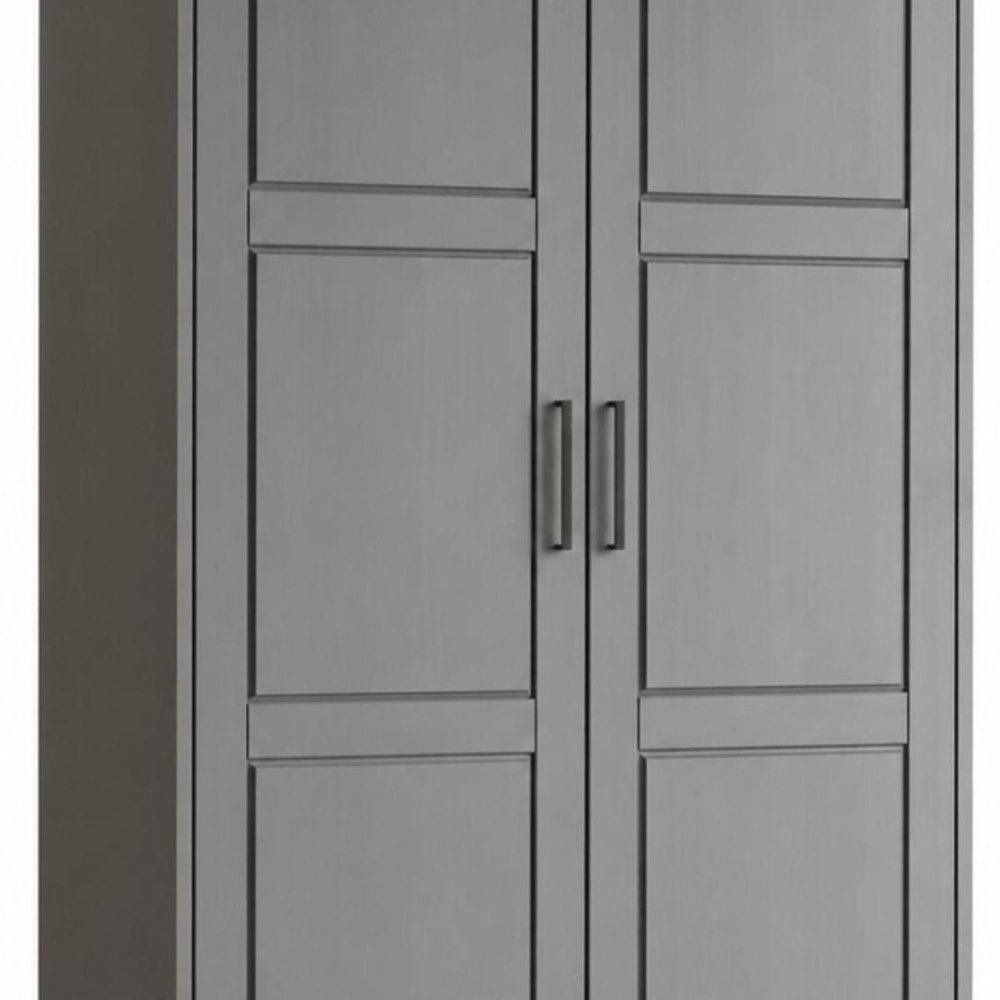 72" Gray Solid Wood Two Door Combo Dresser HomeRoots