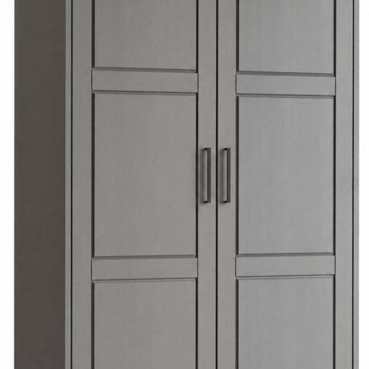 72" Gray Solid Wood Two Door Combo Dresser