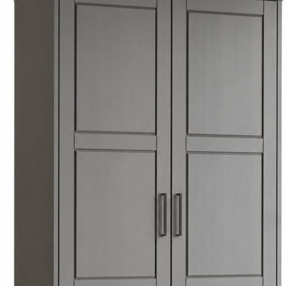 72" Gray Solid Wood Two Door Combo Dresser HomeRoots
