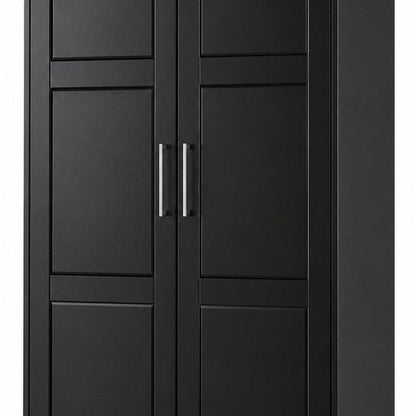 38" White Raised Panel Solid Wood Two Door Armoire Wardrobe