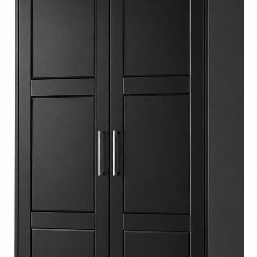 38" White Raised Panel Solid Wood Two Door Armoire Wardrobe