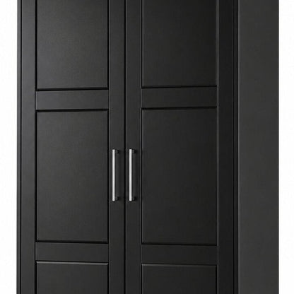 38" White Raised Panel Solid Wood Two Door Armoire Wardrobe