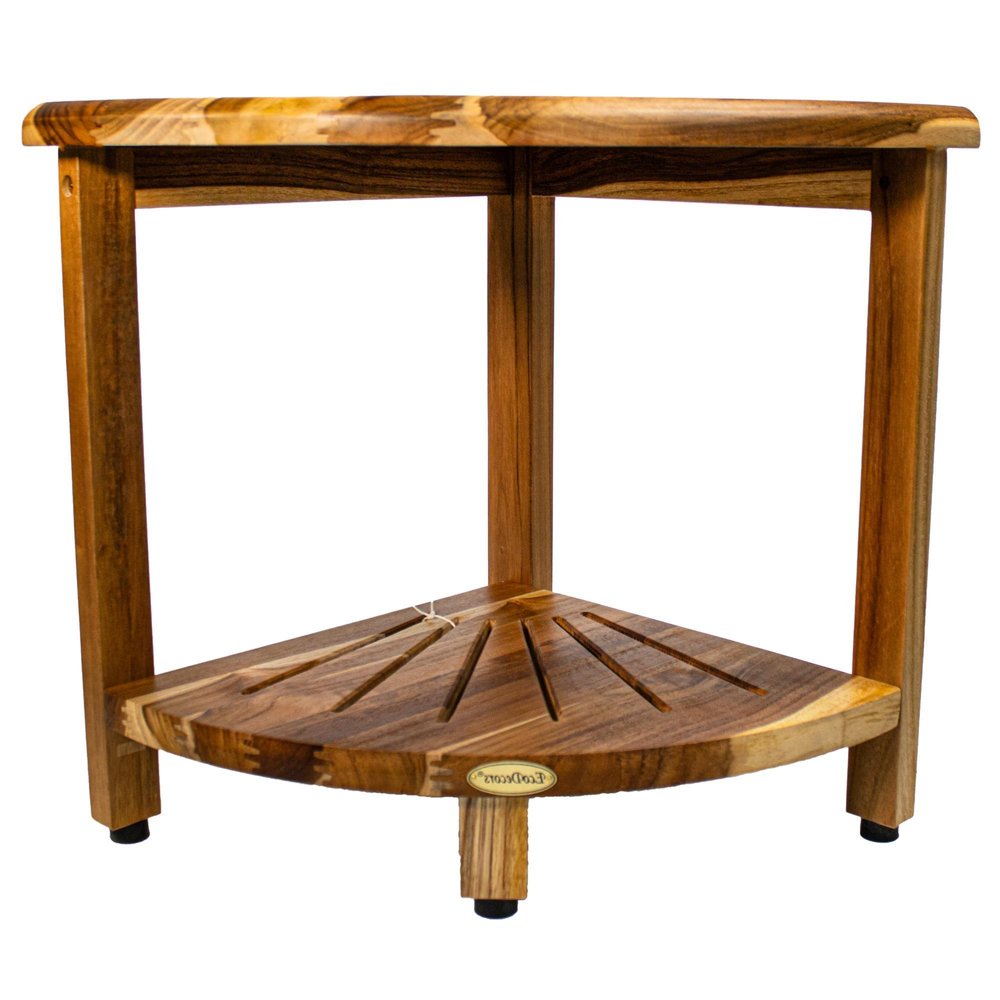 16" Brown Solid Wood Bathroom Shelves HomeRoots