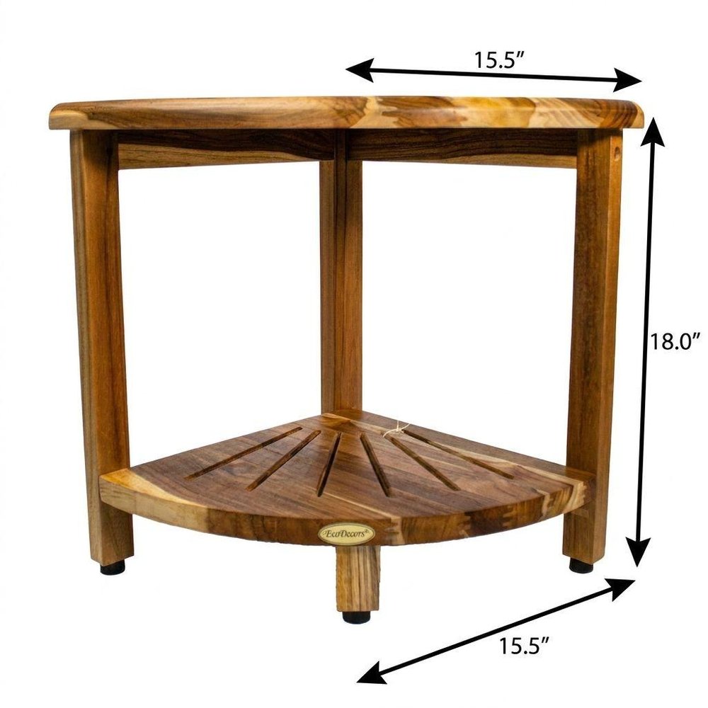 16" Brown Solid Wood Bathroom Shelves HomeRoots