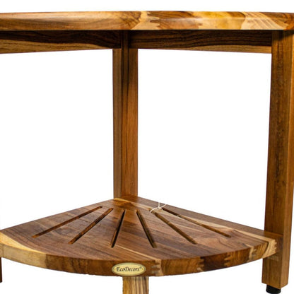 16" Brown Solid Wood Bathroom Shelves HomeRoots