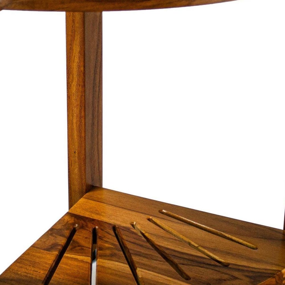 13" Brown Solid Wood Bathroom Shelves — view 3