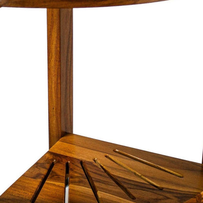 13" Brown Solid Wood Bathroom Shelves HomeRoots