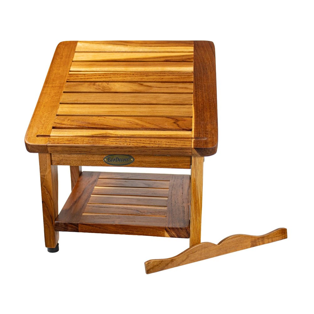 12" Brown Solid Wood Bathroom Shelves — view 2